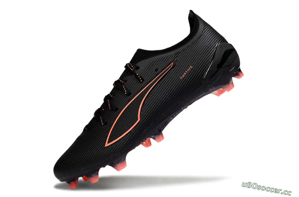 Men's Puma Ultra Ultimate FG Firm Ground Low-Tops Football Boots - Black/Vibrant Orange/Shadow Black 5