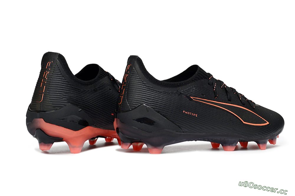 Men's Puma Ultra Ultimate FG Firm Ground Low-Tops Football Boots - Black/Vibrant Orange/Shadow Black 6
