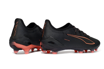 Men's Puma Ultra Ultimate FG Firm Ground Low-Tops Football Boots - Black/Vibrant Orange/Shadow Black