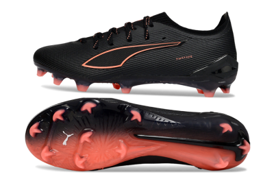 Men's Puma Ultra Ultimate FG Firm Ground Low-Tops Football Boots - Black/Vibrant Orange/Shadow Black