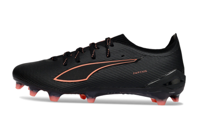 Men's Puma Ultra Ultimate FG Firm Ground Low-Tops Football Boots - Black/Vibrant Orange/Shadow Black