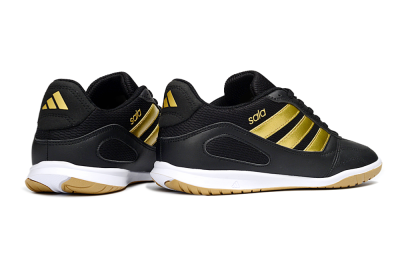 Men's Adidas Top Sala IC Indoor & Futsal Low-Tops Football Shoes - Black/Gold Accent/Gum Sole