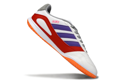 Men's Adidas Top Sala IC Indoor & Futsal Low-Tops Football Shoes - White/Crimson/Amethyst