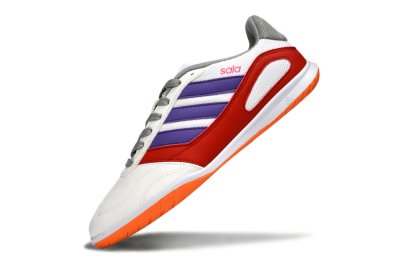 Men's Adidas Top Sala IC Indoor & Futsal Low-Tops Football Shoes - White/Crimson/Amethyst