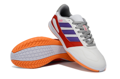 Men's Adidas Top Sala IC Indoor & Futsal Low-Tops Football Shoes - White/Crimson/Amethyst
