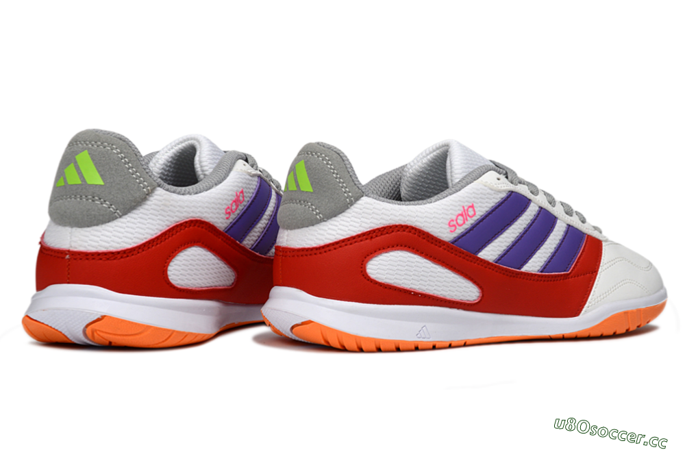 Men's Adidas Top Sala IC Indoor & Futsal Low-Tops Football Shoes - White/Crimson/Amethyst 6
