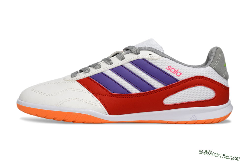Men's Adidas Top Sala IC Indoor & Futsal Low-Tops Football Shoes - White/Crimson/Amethyst 0