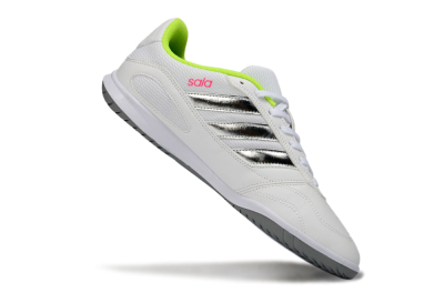 Men's Adidas Top Sala IC Indoor & Futsal Low-Tops Football Shoes - White/Neon Green/Silver