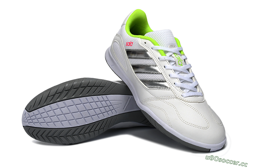 Men's Adidas Top Sala IC Indoor & Futsal Low-Tops Football Shoes - White/Neon Green/Silver 3