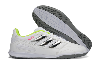 Men's Adidas Top Sala IC Indoor & Futsal Low-Tops Football Shoes - White/Neon Green/Silver