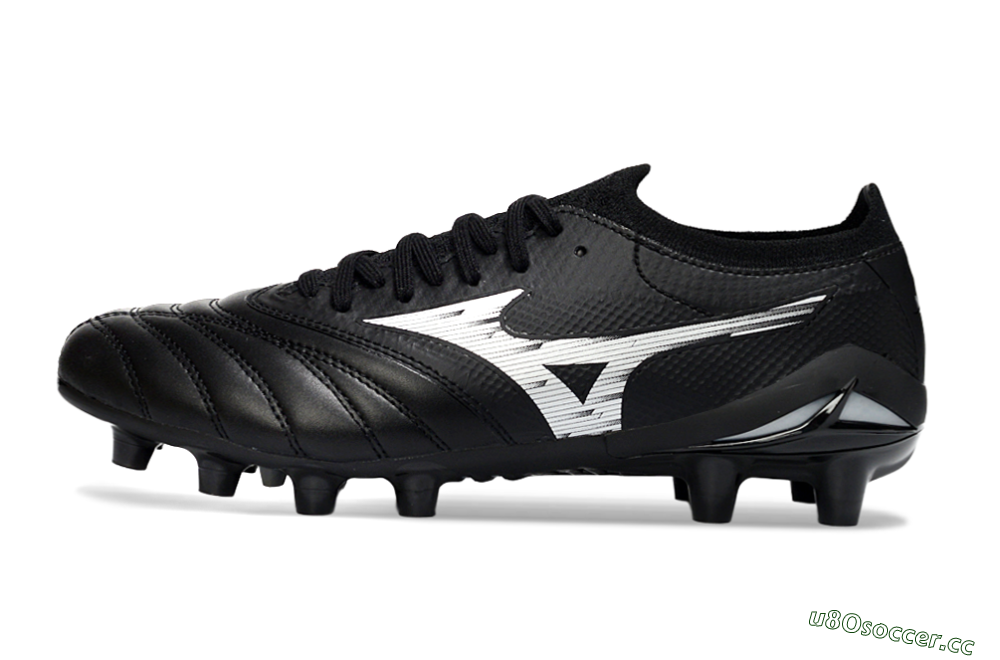 Men's Mizuno Morelia Neo 4 FG Firm Ground Low-Tops Football Boots - Black/Midnight Black/Sleek Silver 0