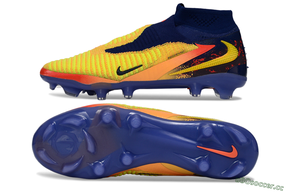 Men's Nike Phantom 6 High Elite FG Firm Ground High-Tops Football Boots - Yellow/Electric Sunrise/Night Sky 1