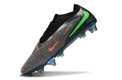 Unisex Nike Phantom 6 Low Elite SG Soft Ground Low-Tops Football Boots - Black/Vibrant Green/Fiery Red