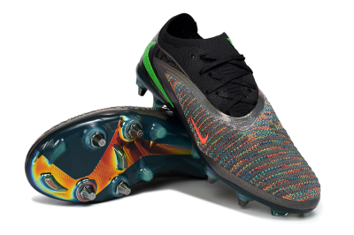 Unisex Nike Phantom 6 Low Elite SG Soft Ground Low-Tops Football Boots - Black/Vibrant Green/Fiery Red