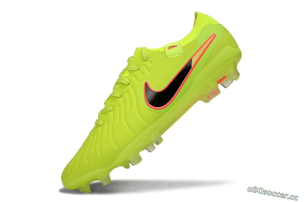Men's Nike Tiempo Legend 10 Elite FG Firm Ground Low-Tops Football Boots - Yellow/Electric Green/Pink Accent 5