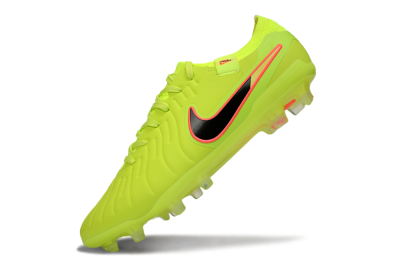 Men's Nike Tiempo Legend 10 Elite FG Firm Ground Low-Tops Football Boots - Yellow/Electric Green/Pink Accent