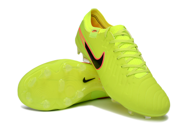 Men's Nike Tiempo Legend 10 Elite FG Firm Ground Low-Tops Football Boots - Yellow/Electric Green/Pink Accent