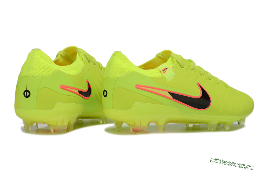 Men's Nike Tiempo Legend 10 Elite FG Firm Ground Low-Tops Football Boots - Yellow/Electric Green/Pink Accent 6