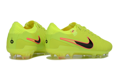 Men's Nike Tiempo Legend 10 Elite FG Firm Ground Low-Tops Football Boots - Yellow/Electric Green/Pink Accent