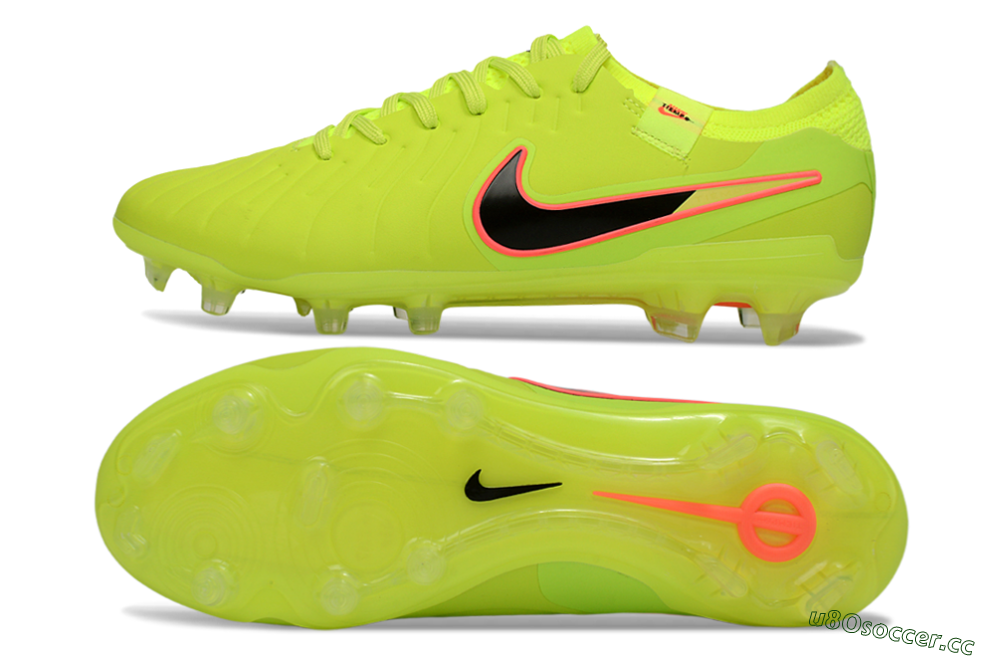 Men's Nike Tiempo Legend 10 Elite FG Firm Ground Low-Tops Football Boots - Yellow/Electric Green/Pink Accent 1