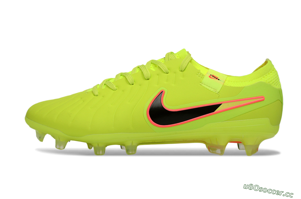 Men's Nike Tiempo Legend 10 Elite FG Firm Ground Low-Tops Football Boots - Yellow/Electric Green/Pink Accent 0
