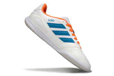 Men's Adidas Top Sala IC Indoor & Futsal Low-Tops Football Shoes - White/Sky Blue/Orange Blaze