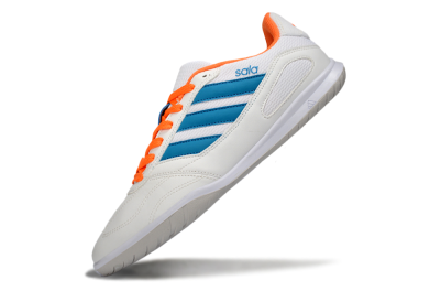 Men's Adidas Top Sala IC Indoor & Futsal Low-Tops Football Shoes - White/Sky Blue/Orange Blaze