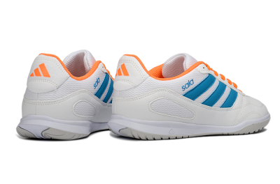 Men's Adidas Top Sala IC Indoor & Futsal Low-Tops Football Shoes - White/Sky Blue/Orange Blaze