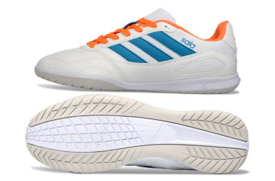 Men's Adidas Top Sala IC Indoor & Futsal Low-Tops Football Shoes - White/Sky Blue/Orange Blaze