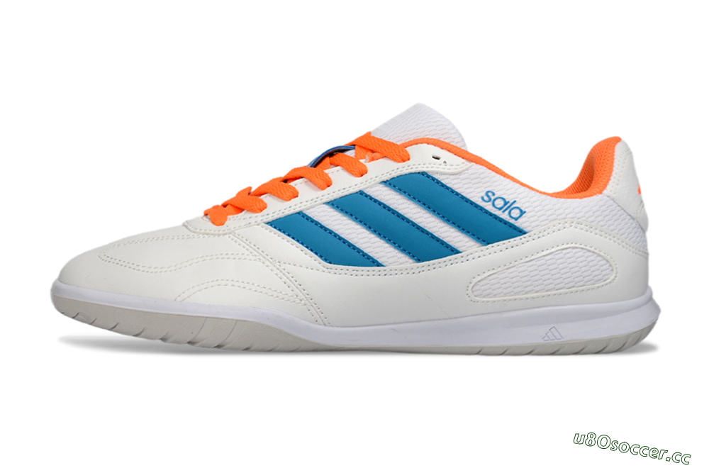 Men's Adidas Top Sala IC Indoor & Futsal Low-Tops Football Shoes - White/Sky Blue/Orange Blaze 0