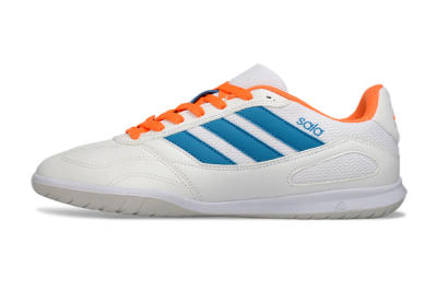 Men's Adidas Top Sala IC Indoor & Futsal Low-Tops Football Shoes - White/Sky Blue/Orange Blaze