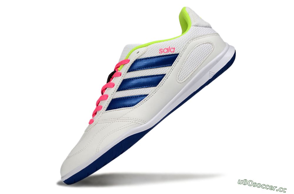 Men's Adidas Top Sala IC Indoor & Futsal Low-Tops Football Shoes - White/Navy Blue/Pink 5