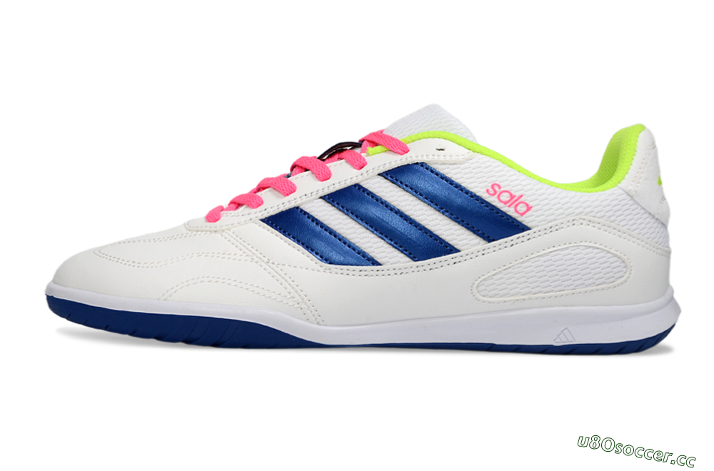 Men's Adidas Top Sala IC Indoor & Futsal Low-Tops Football Shoes - White/Navy Blue/Pink 0