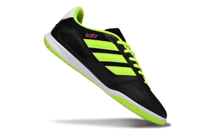 Men's Adidas Top Sala IC Indoor & Futsal Low-Tops Football Shoes - Black/Electric Green/White