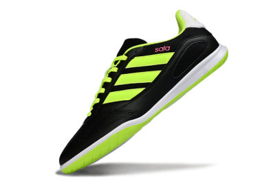 Men's Adidas Top Sala IC Indoor & Futsal Low-Tops Football Shoes - Black/Electric Green/White