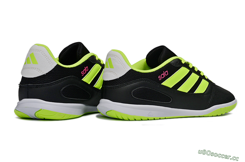 Men's Adidas Top Sala IC Indoor & Futsal Low-Tops Football Shoes - Black/Electric Green/White 6