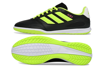 Men's Adidas Top Sala IC Indoor & Futsal Low-Tops Football Shoes - Black/Electric Green/White
