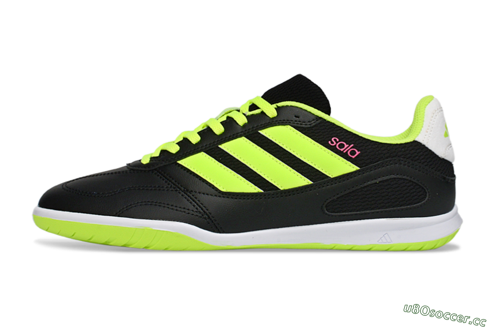 Men's Adidas Top Sala IC Indoor & Futsal Low-Tops Football Shoes - Black/Electric Green/White 0