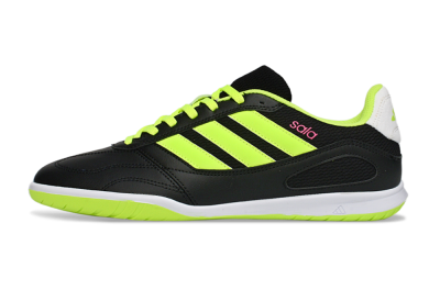 Men's Adidas Top Sala IC Indoor & Futsal Low-Tops Football Shoes - Black/Electric Green/White