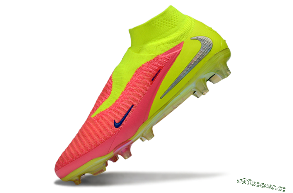 Unisex Nike Phantom 6 High Elite FG Firm Ground High-Tops Football Boots - Pink/Neon Green/Blue 5