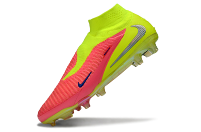Unisex Nike Phantom 6 High Elite FG Firm Ground High-Tops Football Boots - Pink/Neon Green/Blue