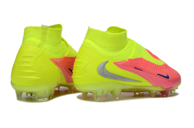 Unisex Nike Phantom 6 High Elite FG Firm Ground High-Tops Football Boots - Pink/Neon Green/Blue