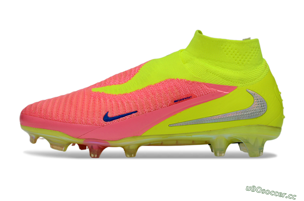 Unisex Nike Phantom 6 High Elite FG Firm Ground High-Tops Football Boots - Pink/Neon Green/Blue 0