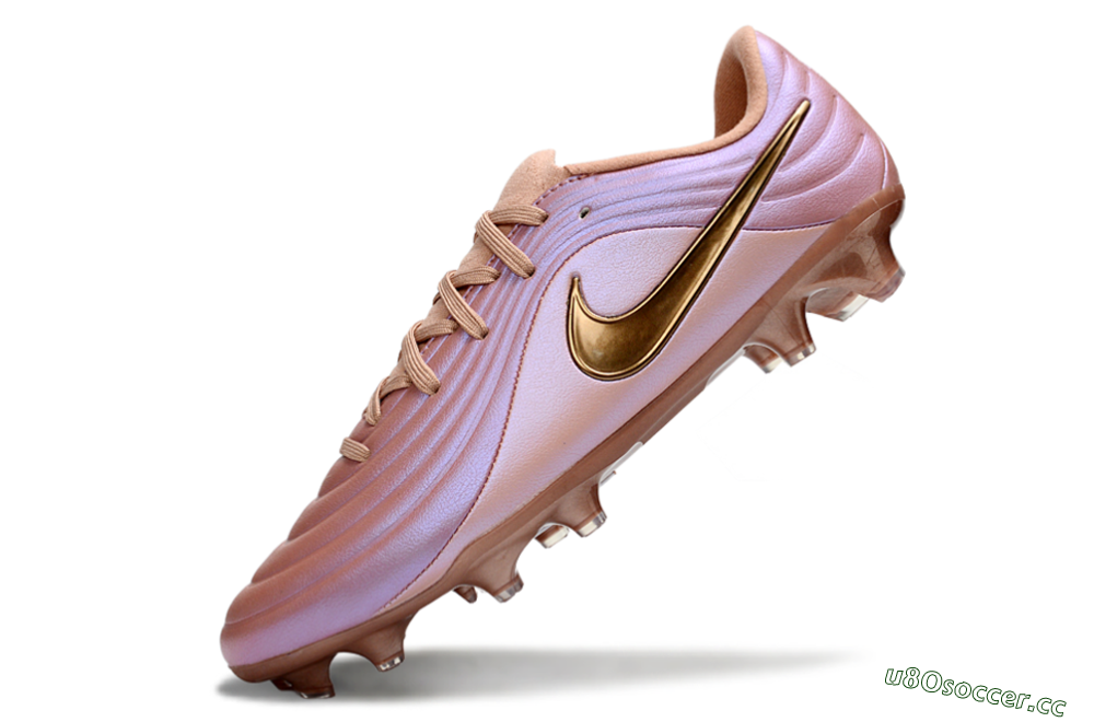 Men's Nike Tiempo Legend 10 Elite FG Firm Ground Low-Tops Football Boots - Pink/Soft Rose/Bronze 5
