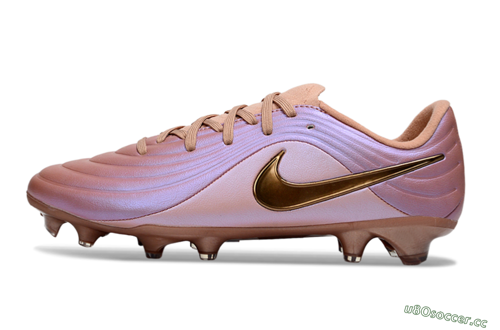 Men's Nike Tiempo Legend 10 Elite FG Firm Ground Low-Tops Football Boots - Pink/Soft Rose/Bronze 0