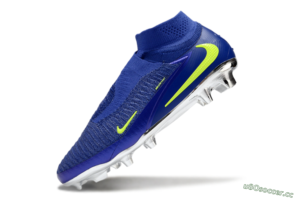 Unisex Nike Phantom 6 High Elite FG Firm Ground High-Tops Football Boots - Blue/Electric Yellow/Deep Navy 5