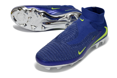 Unisex Nike Phantom 6 High Elite FG Firm Ground High-Tops Football Boots - Blue/Electric Yellow/Deep Navy