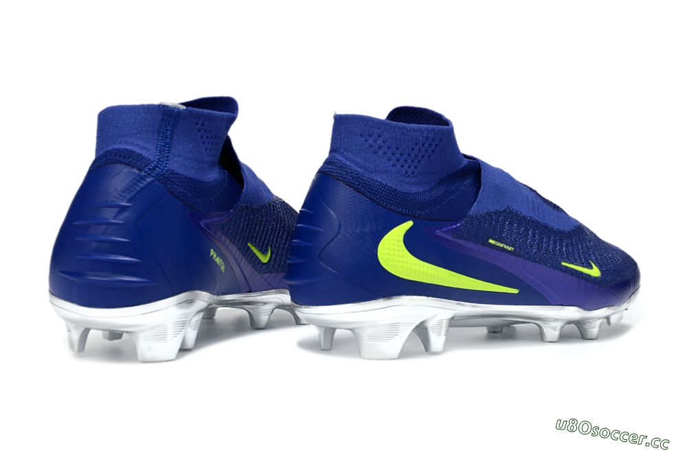 Unisex Nike Phantom 6 High Elite FG Firm Ground High-Tops Football Boots - Blue/Electric Yellow/Deep Navy 6