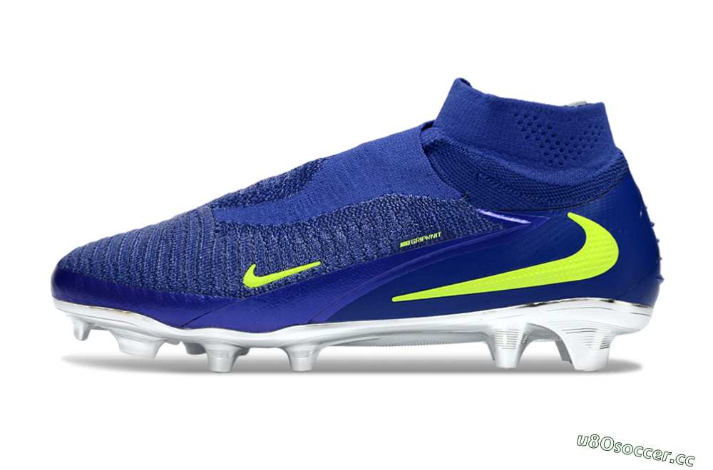 Unisex Nike Phantom 6 High Elite FG Firm Ground High-Tops Football Boots - Blue/Electric Yellow/Deep Navy 0