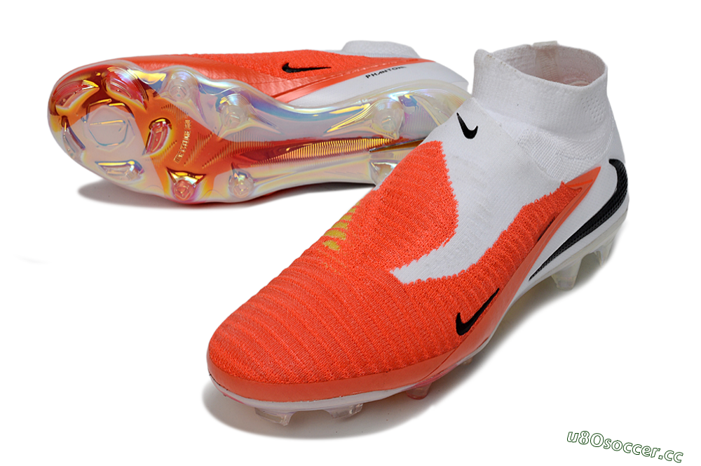 Unisex Nike Phantom 6 High Elite FG Firm Ground High-Tops Football Boots - Orange/Fiery Sunset/White Mist 3